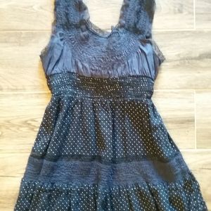 Free People Navy Blue Baby Doll Style Top